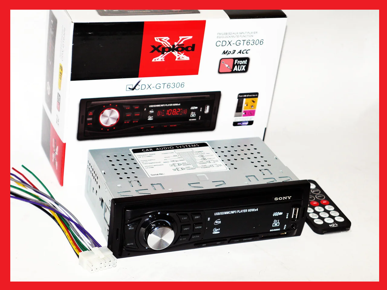 

Автомагнитола Sony CDX-GT6306 - MP3+Usb+Sd+Fm+Aux+ пульт (4x50W)