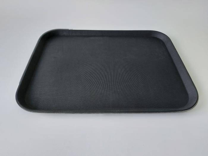 

Поднос антислип прорезиненный прямоугольный для бара Разнос для официанта пластиковый 52*39 / 47*34,5cm H 2cm, Черный