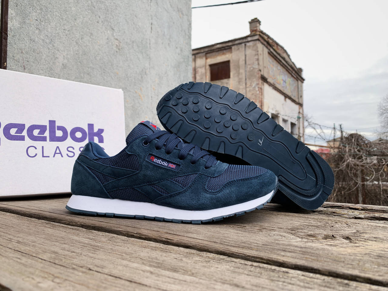 

Мужские кроссовки Reebok Classic Blue синие, Синий