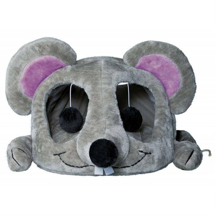 

Домик для кота с дряпкой Trixie "Lukas" (серый, мех/плюш/сизаль, 35х33х65 см)