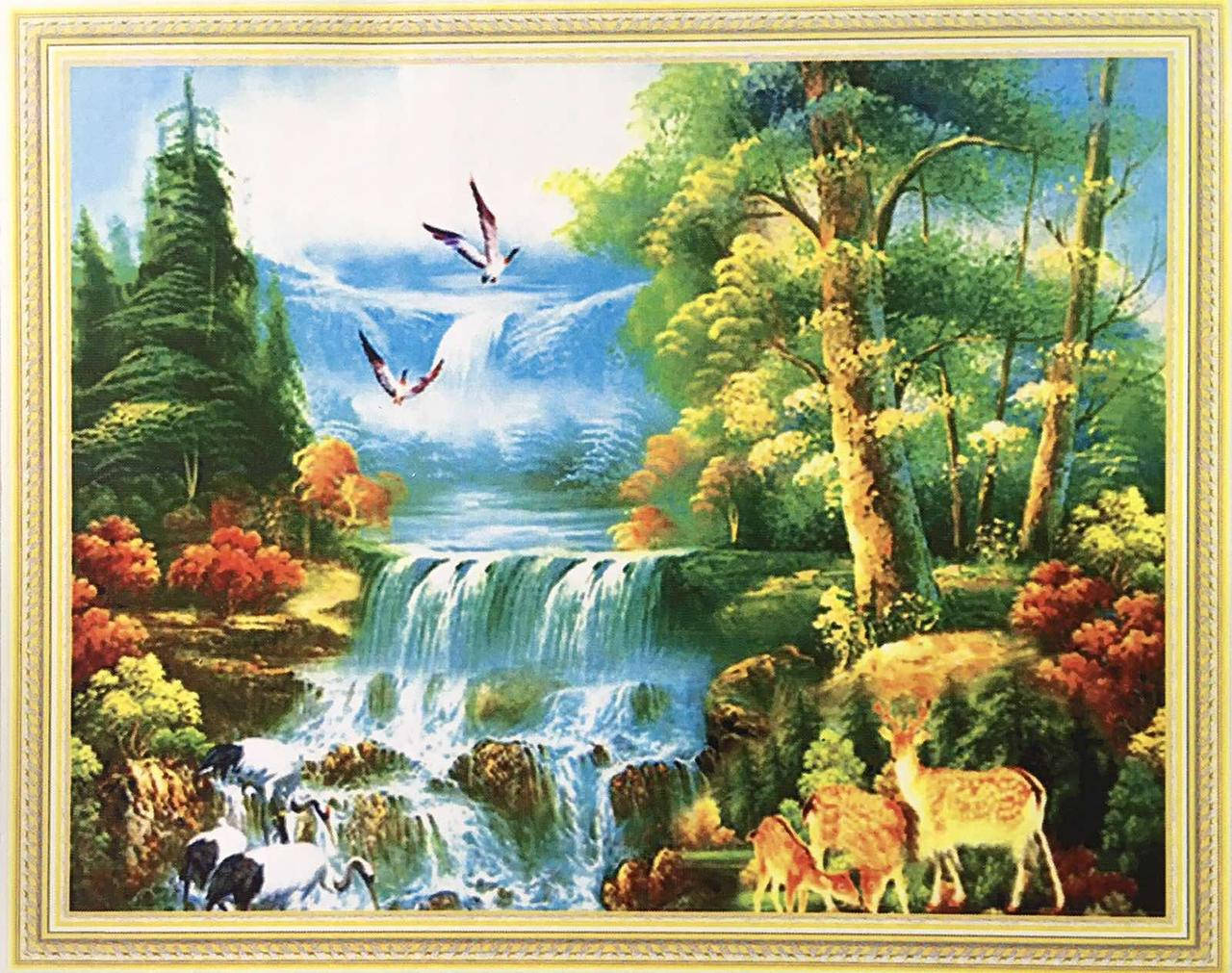 

50*40см У водопада, алмазная живопись, полная выкладка