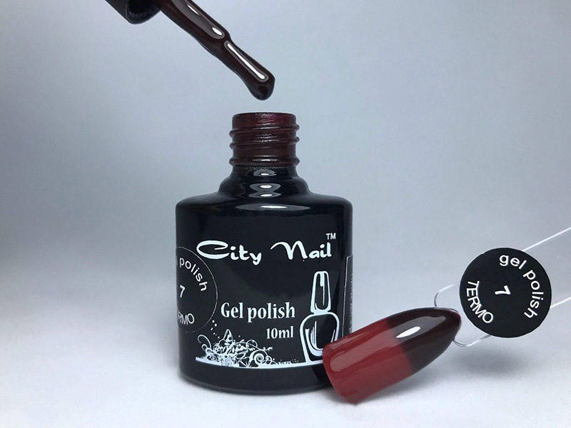 

Термо гель лак красный с переходом в шоколадный CityNail 7 10мл арт.Термо7