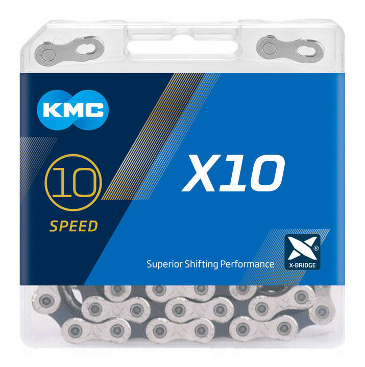 

Цепь KMC X10 Silver/Black для 10 скоростных трансмиссий велосипеда
