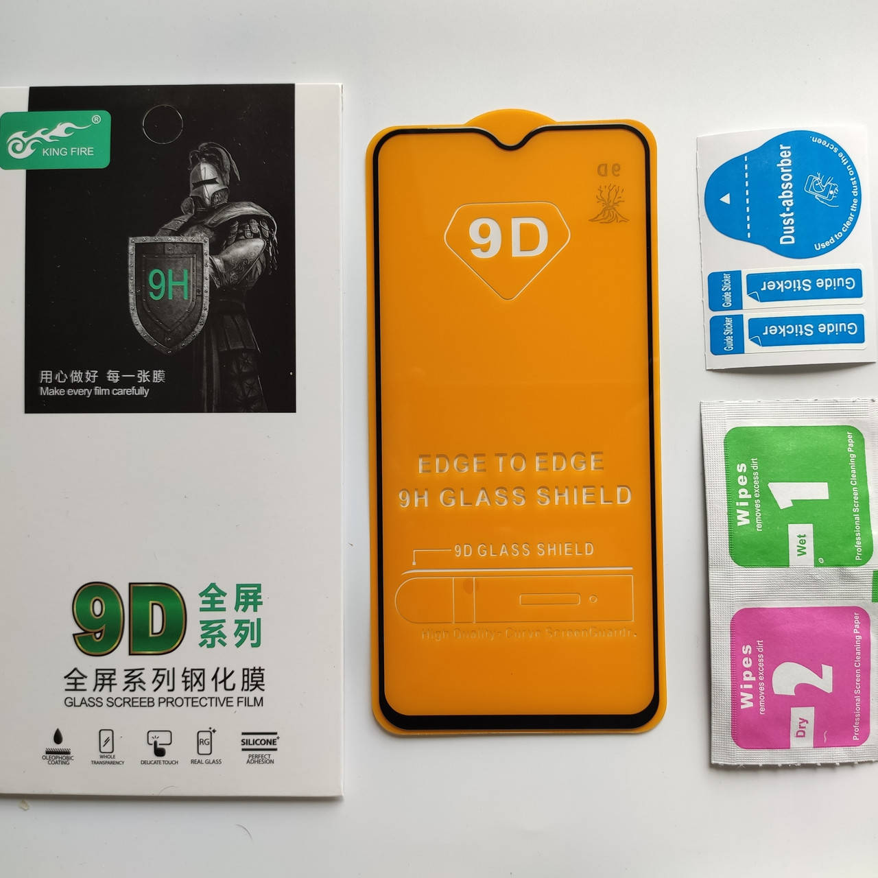 

Защитное стекло для OnePlus 6T Full Glue 9D 9H на весь экран телефона клей по всей поверхности Черный