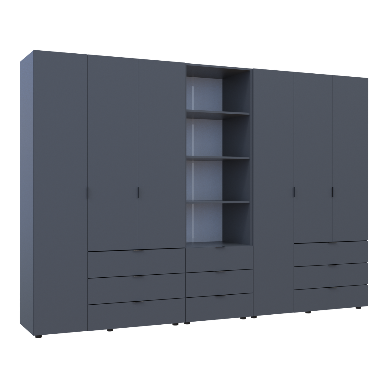 Шафа для одягу Doros Гелар Графіт 3+3ДСП з пеналом 292.4х49.5х203.4 (42005172) 7