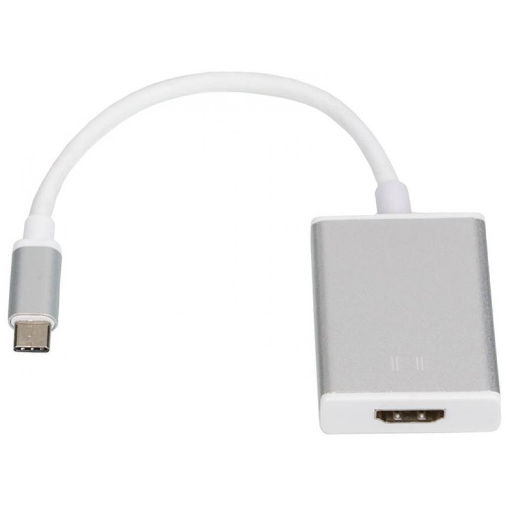 

Переходник-конвертер Type-C (M) - HDMI (F) TRY Plug кабель 0.2м cеребристый новый, Белый