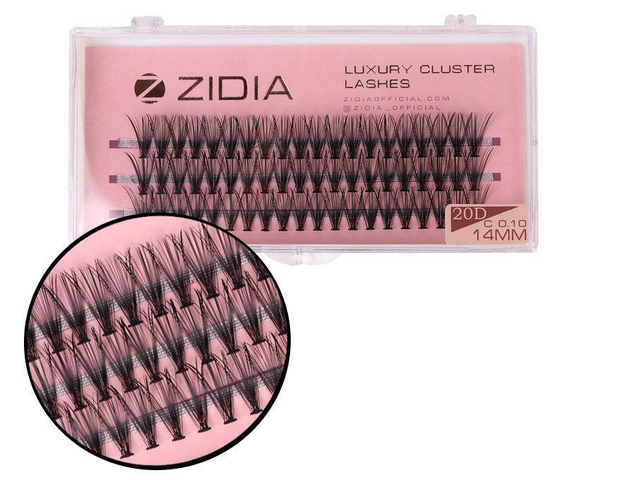 

Вії накладні пучкові Zidia Cluster Lashes 20D C 0.10 (3 лєнти, розмір 14 мм), Черный