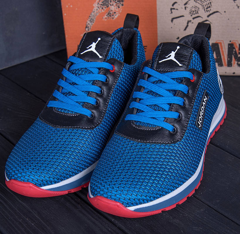 

Мужские летние кроссовки в сетку Jordan 44, Синий
