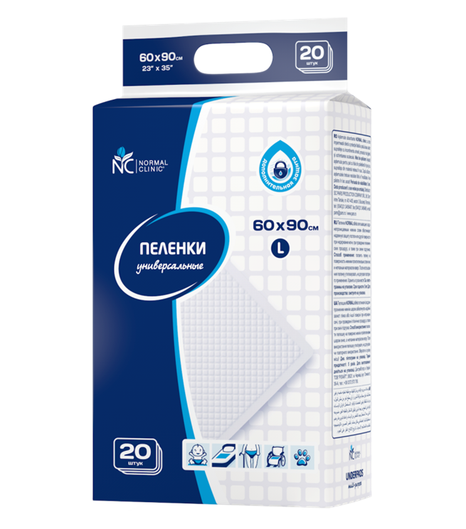 

Универсальные влаговпитывающие пеленки Normal Clinic Big Pack 60x90 20 шт