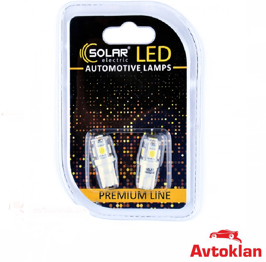 

Лампочка без цоколя LED T10_W5W SMD белая 5-диодов 24V W2.1x9.5d (Solar) (к-т.-2шт.) SL2530