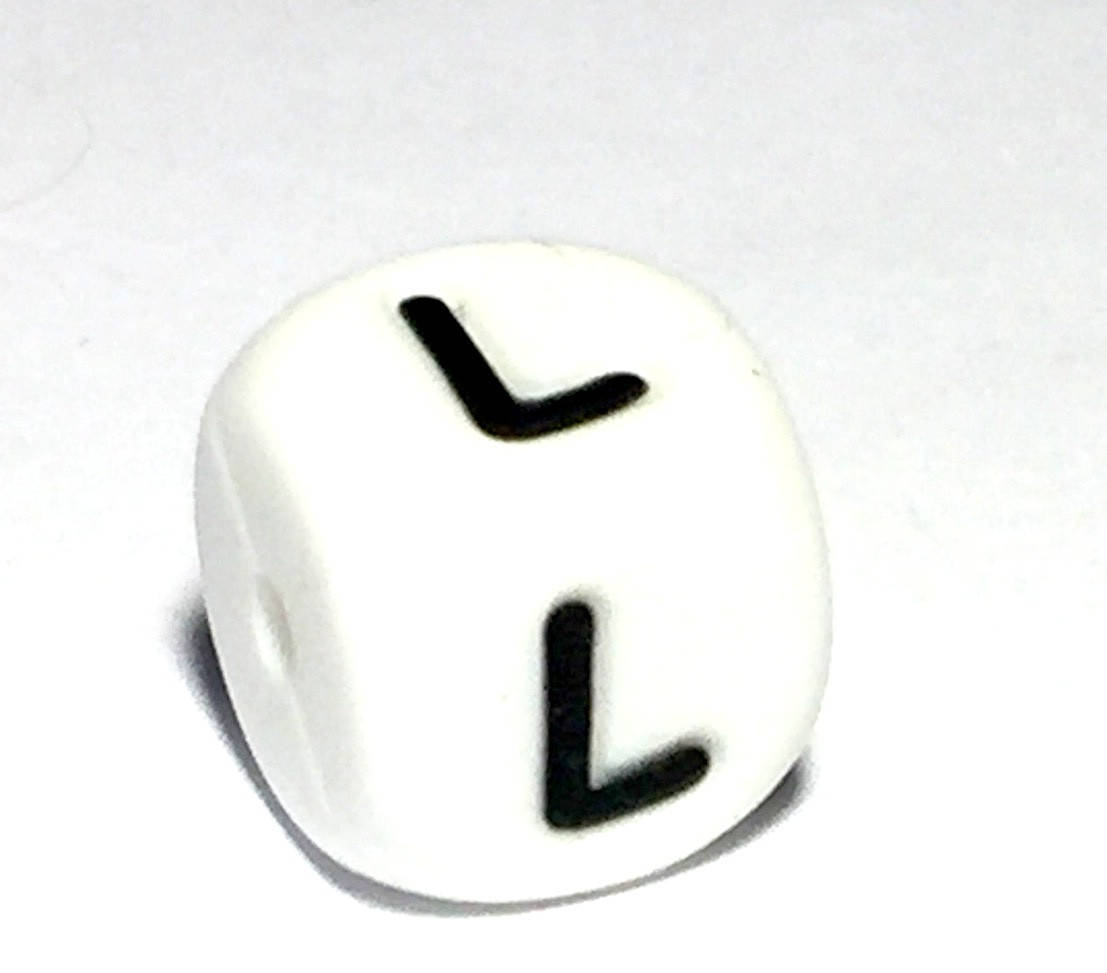 

Буква - L (силиконовые бусины), Белый