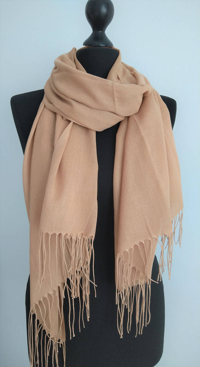 

Шарф однотонный хлопок песочный, Разные цвета