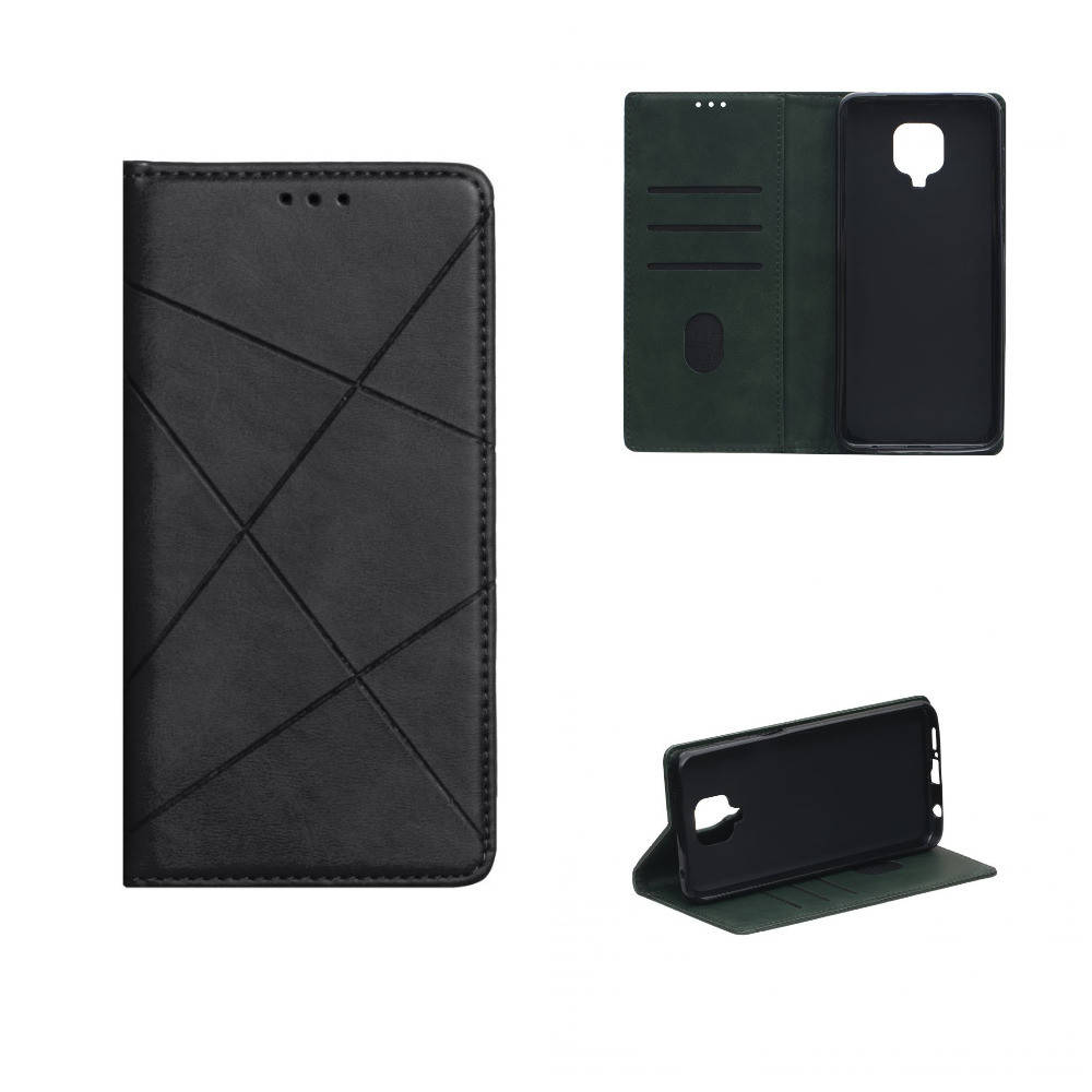 

Чехол книжка Xiaomi Redmi Note 9 Pro с подставкой визитницей Редми нот 9 про Business Leather, Черный