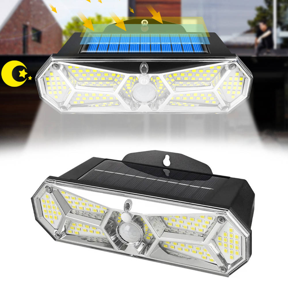 

Уличный настенный фонарь на солнечной батарее 126 LED / Светильник с датчиком движения