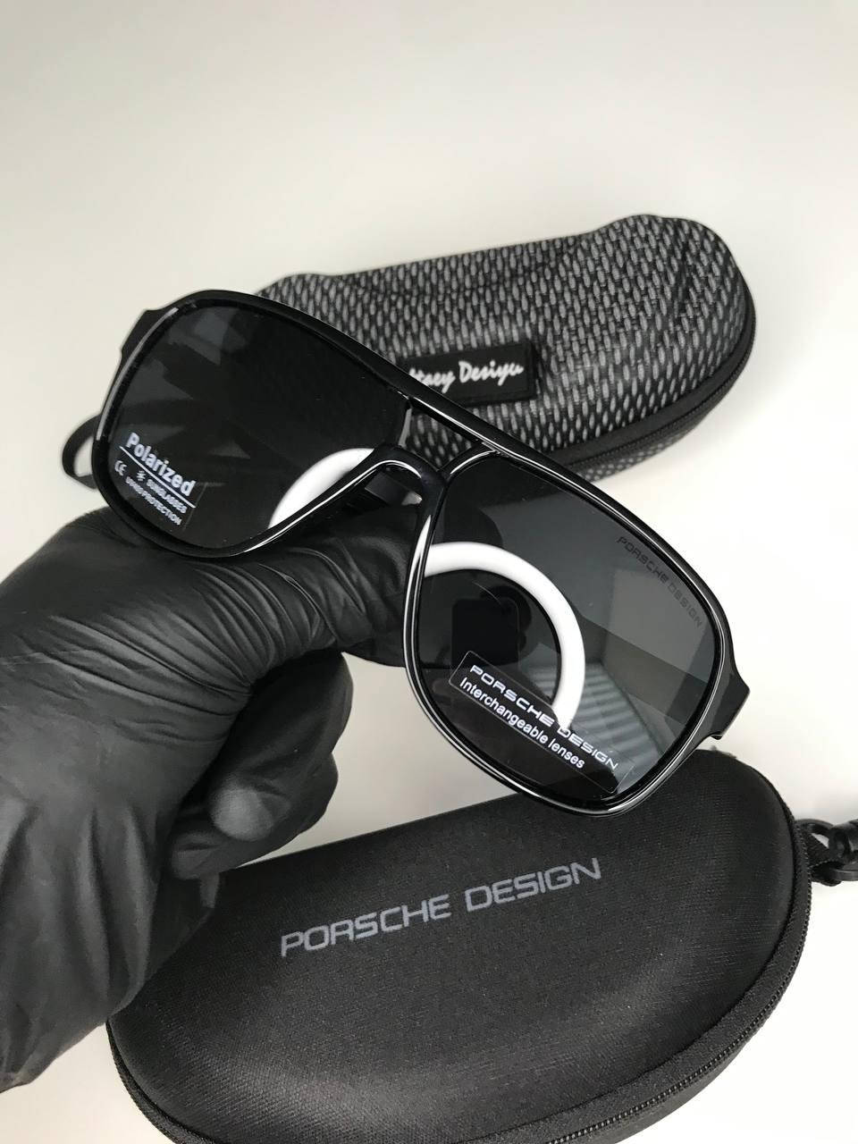 

Солнцезащитные очки PORSCHE DESIGN Р5561 Мужские антибликовые Черные Модные, Черный