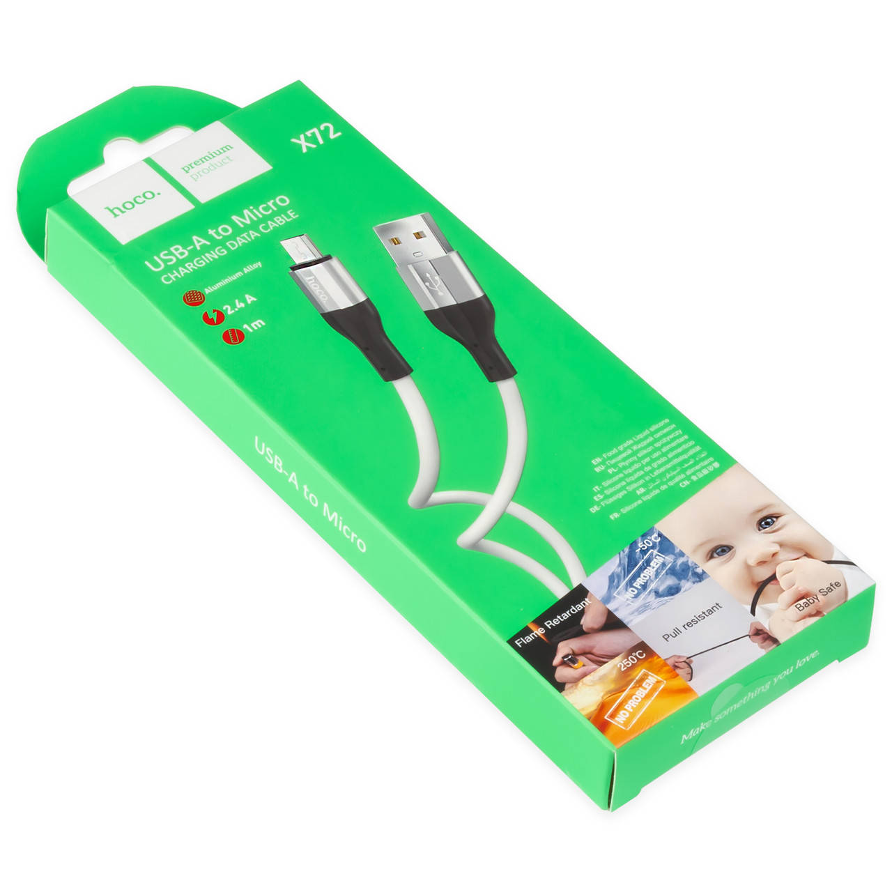 

Кабель USB - Micro USB HOCO X72 1м белый