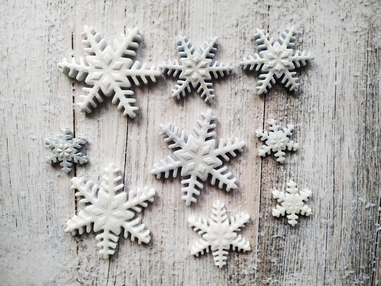 

Кондитерское украшение "Снежинки" (серебро)