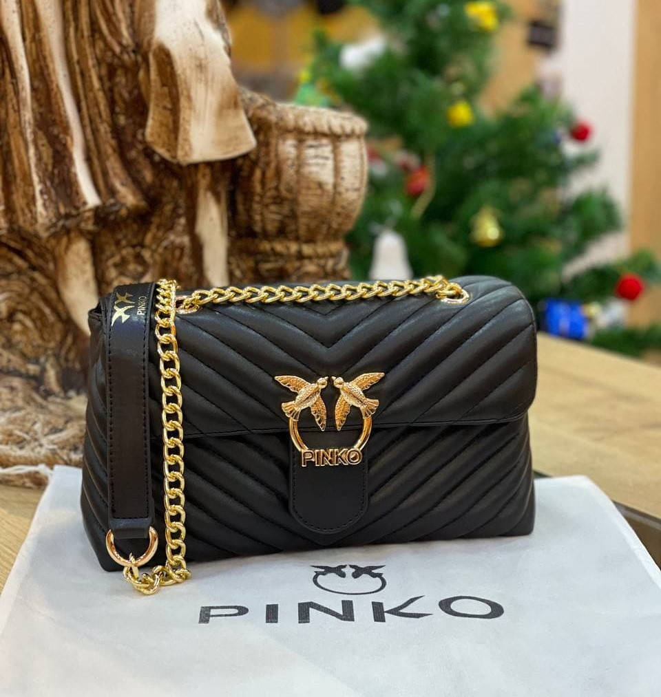 

Сумка женская Pinko черная высокое качество, Черный