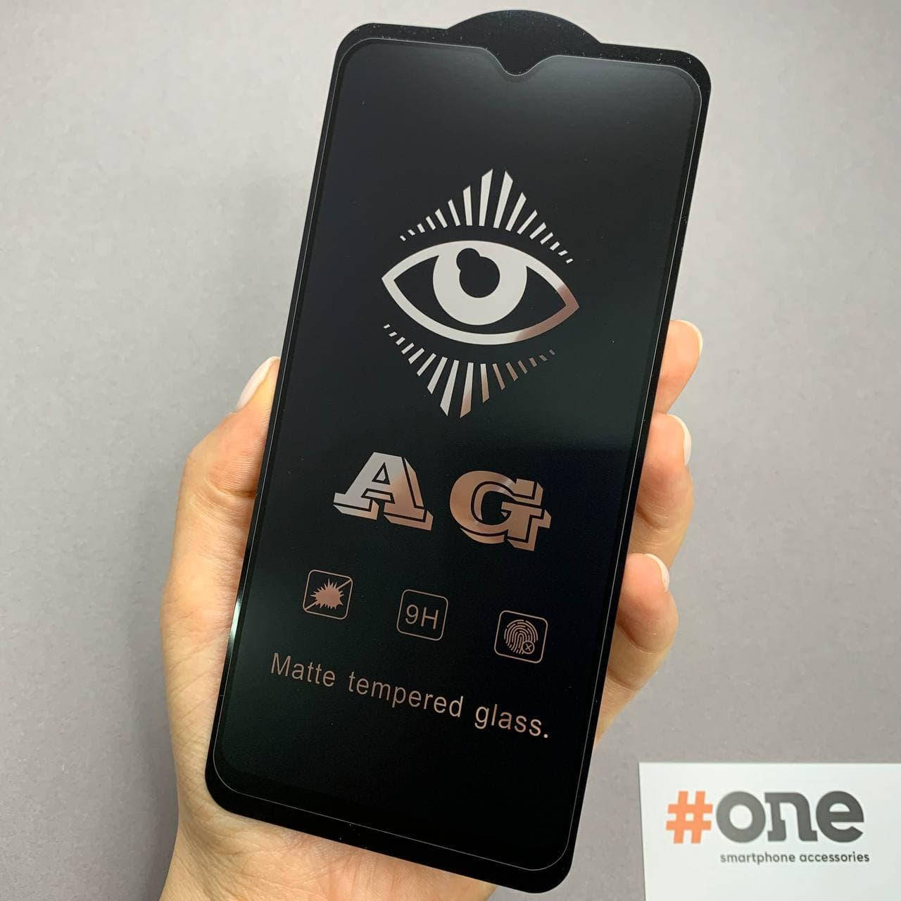 

Защитное стекло для Oppo A12 матовое антибликовое без отпечатков стекло на телефон оппо а12 черное MTT, Черный
