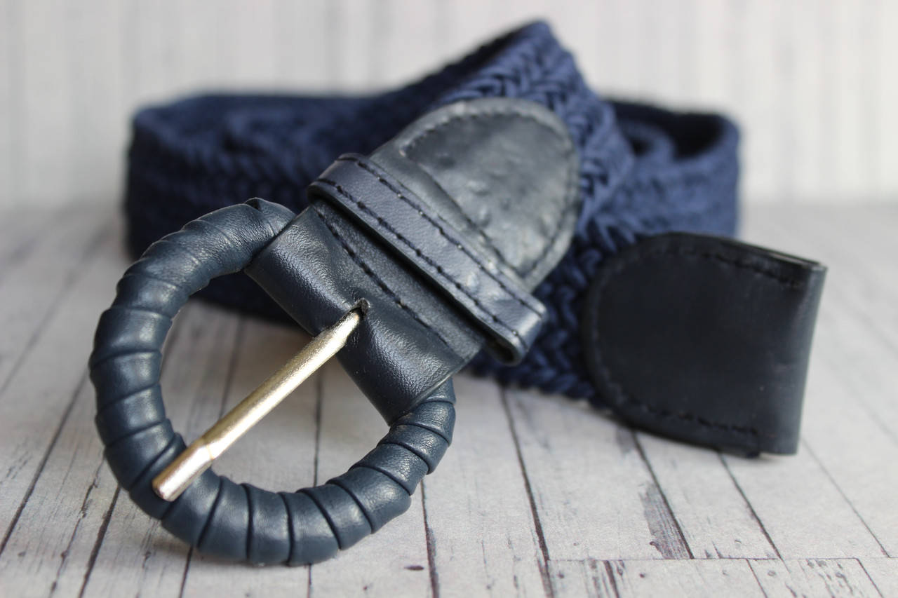 

Женский пояс-резинка плетенка синий