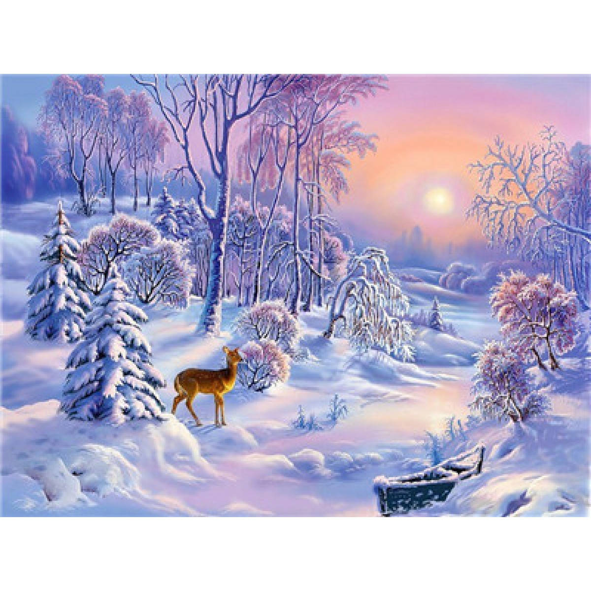 

Раскраска по номерам 40*50см "Зима" карт.уп (холст на раме краски+кисти)