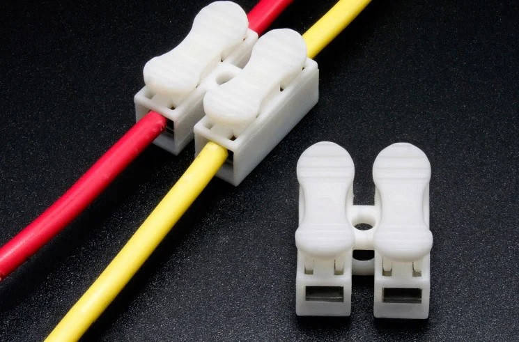 

Клемма самозажимная CH-2 250V 10A. Клемма быстрого монтажа 2pin-2pin