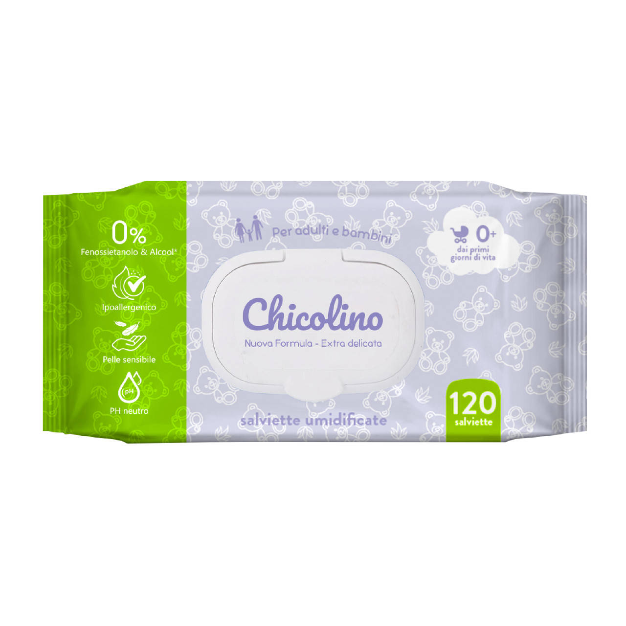 

Chicolino Салфетки влажные для детей и взрослых 120 шт NEW (Чиколино)