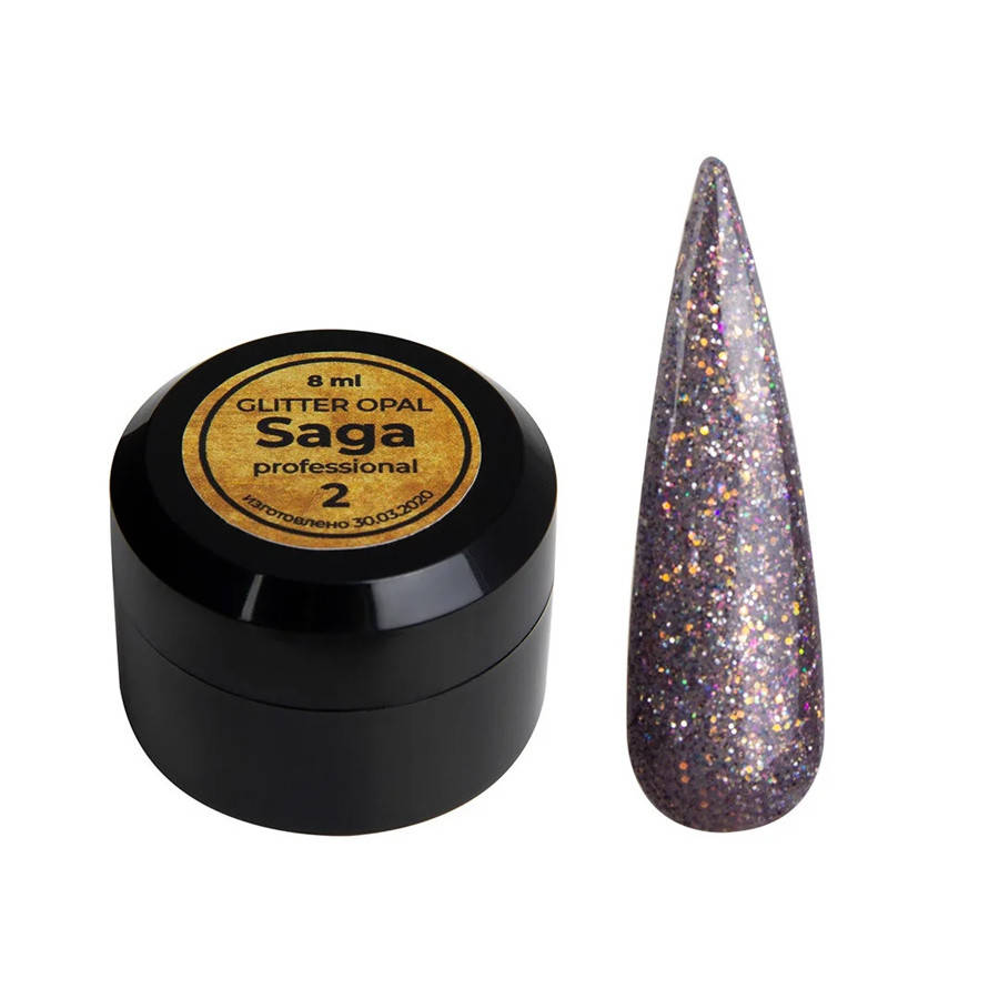 

Гель глиттерный для ногтей Saga Glitter Opal 02