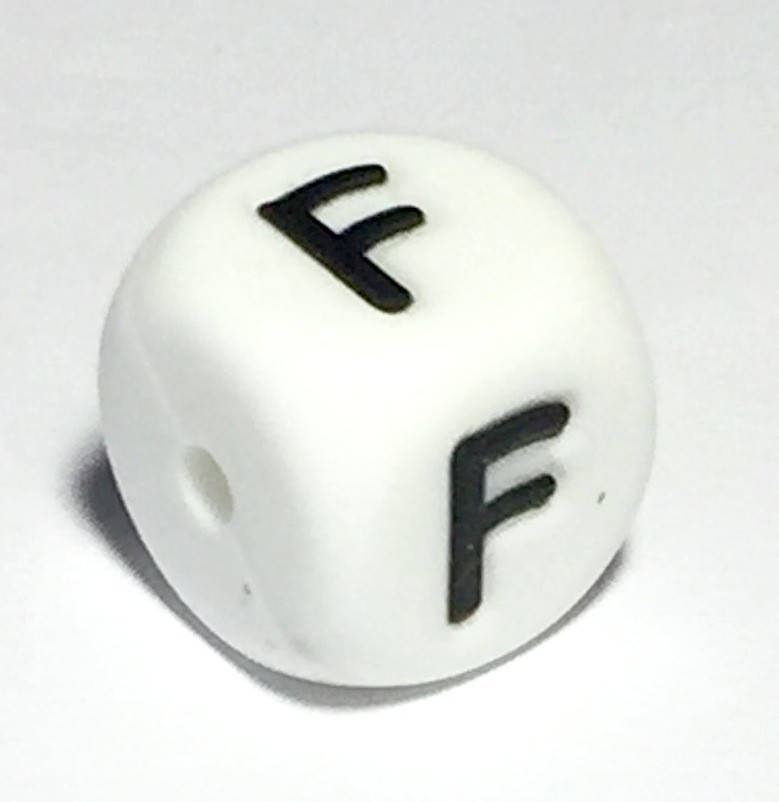

Буква - F (силиконовые бусины), Белый