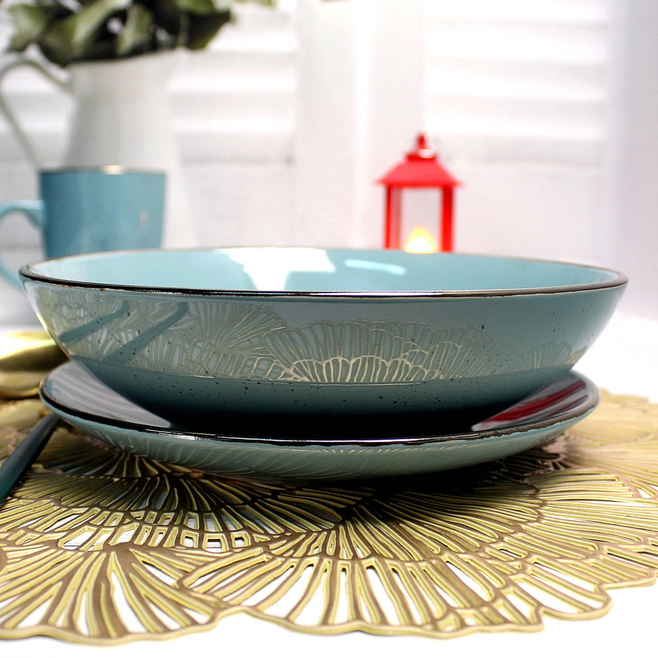 

Суповая голубая тарелка 20 см Ardesto Bagheria Misty Blue, Голубой