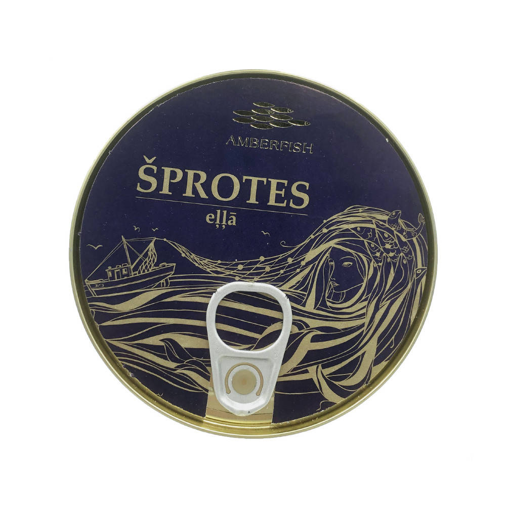

Рыбная консервная шпроты в масле Amberfish Sprotes Ella, 160 г, 72шт/ящ