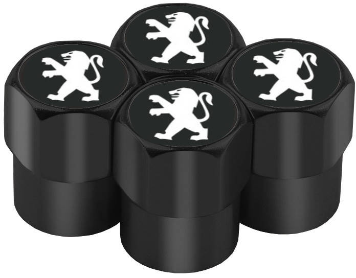 

Колпачки на Ниппель Peugeot Black (4 шт), Серебристый