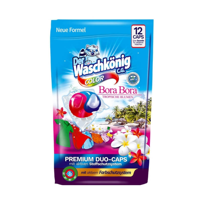 

Капсулы для стирки цветного белья Waschkonig Color Bora Bora Duo Caps 12шт