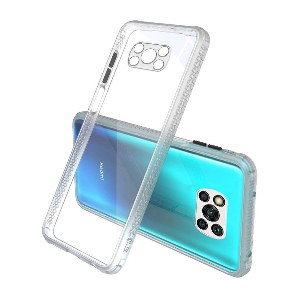 

Противоударный чехол бампер для Poco X3 NFC \ Pro белый прозрачный защита камеры