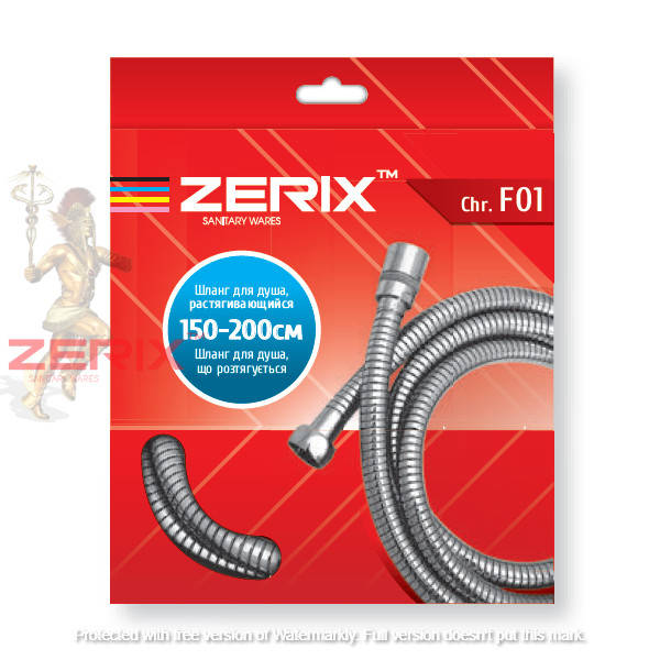 

Шланг для душа растяжной ZERIX Chr.F01 150см