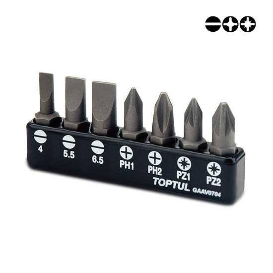 

Набор бит Toptul 1/4", 7 предм. (GAAV0704)