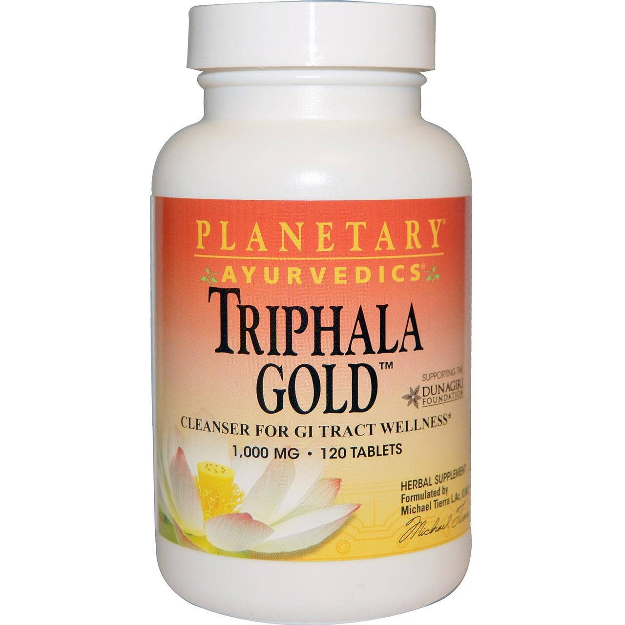 

Planetary Herbals, Ayurvedics, Triphala Gold, 1000 мг, 120 таблеток