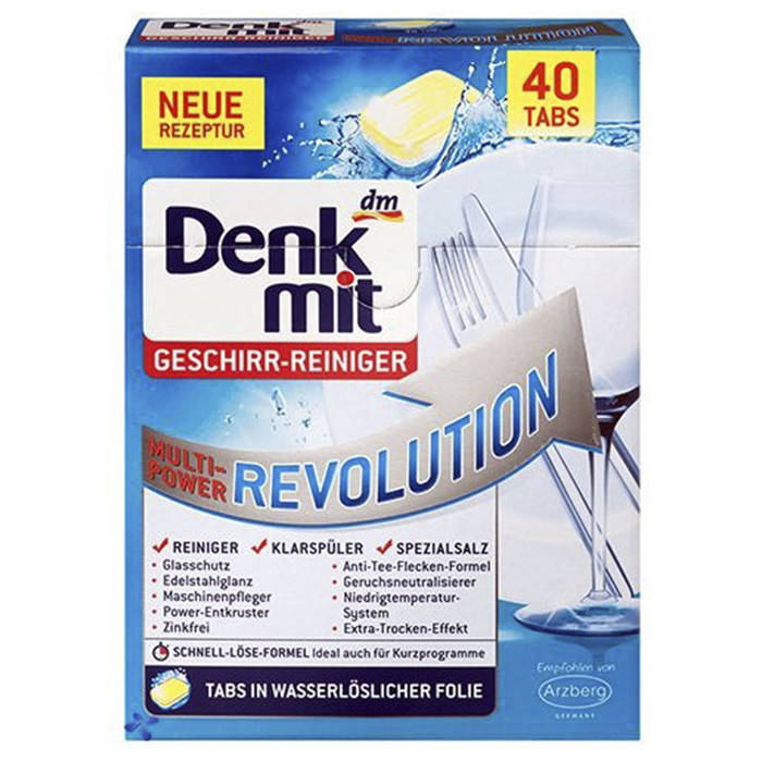 

Таблетки для посудомойки Denkmit Revolution 40 шт