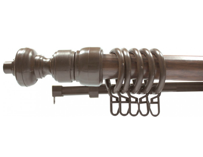 

Карниз трубчатый металлопластиковый Орех одинарный 1,20 м, для штор, для тюля 1.6