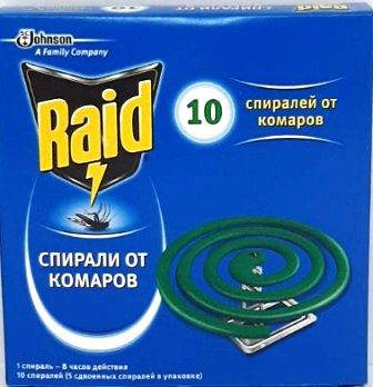 

Рейд (Raid), стандарт, спирали от комаров 10шт.