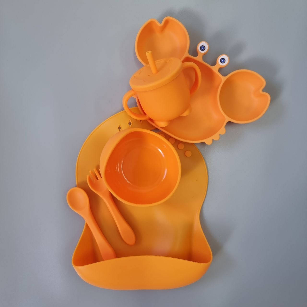 

Набор детской силиконовой посуды, Оранжевый