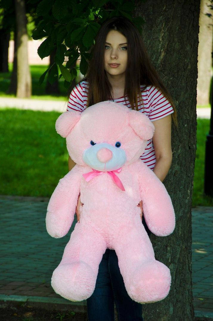 

Мягкая игрушка Подарок плюшевый мишка, Плюшевый медведь Рафаэль 100 см Розовый