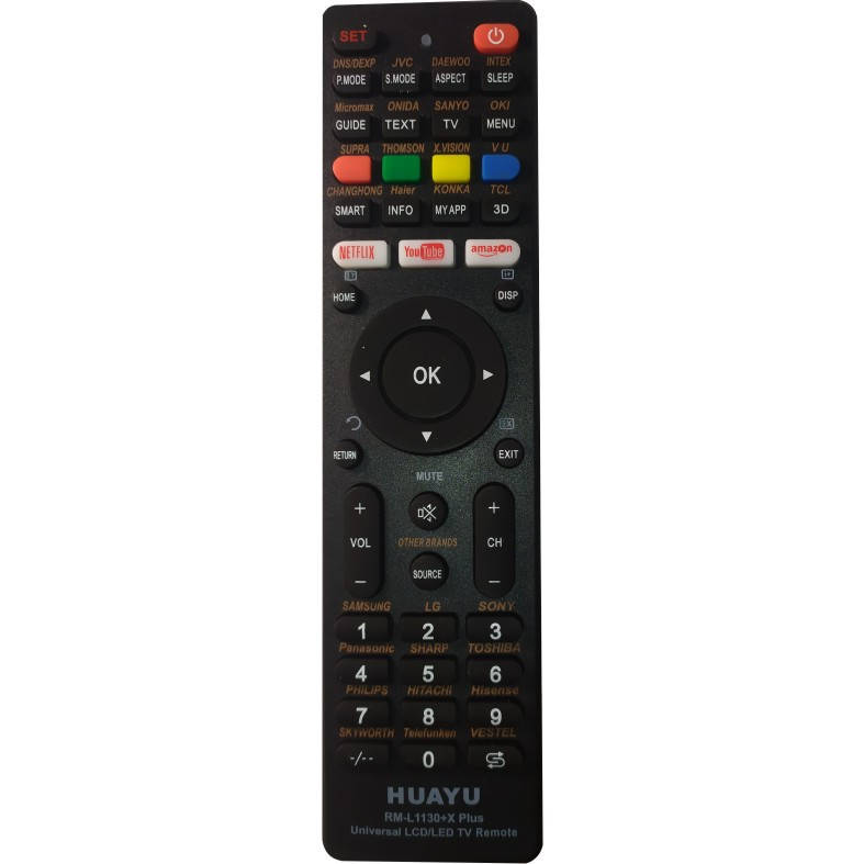 

Пульт ДУ HUAYU RM-L1130 + X PLUS Универсальный для LED/LCD телевизоров в памяти более 100 кодировок, Черный