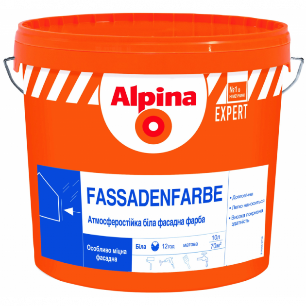 

Краска фасадная Alpina Fassadenfarbe 2,5л, Белый