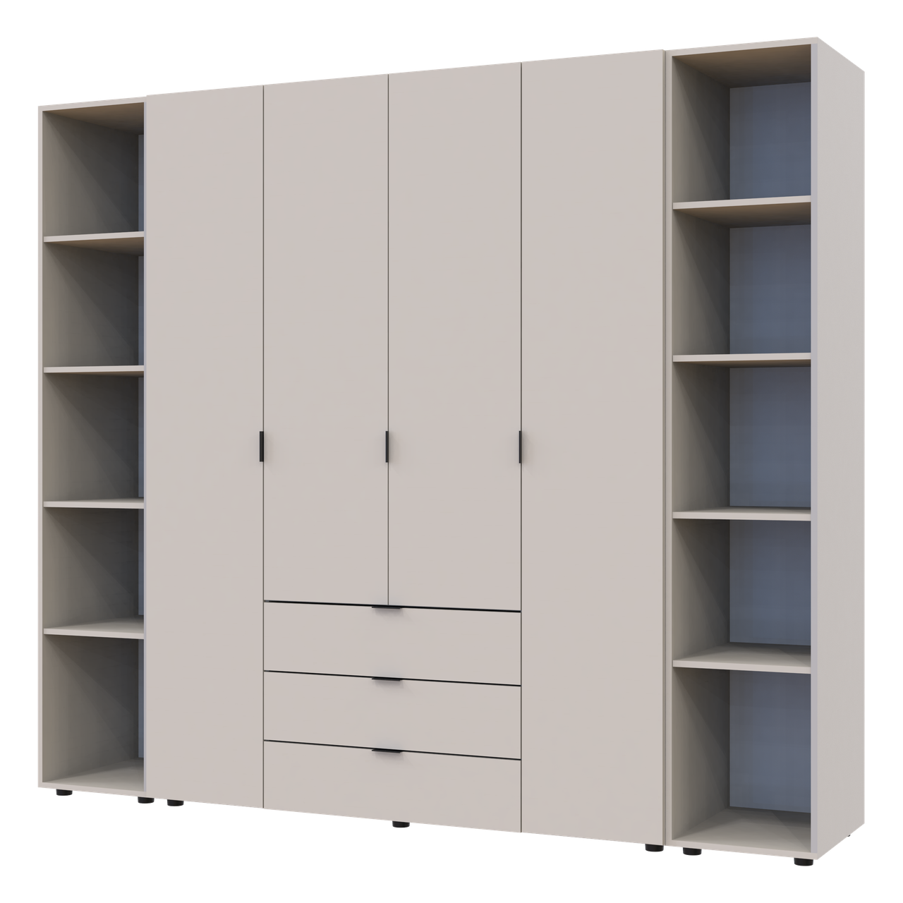 Розпашна Шафа для одягу Doros Гелар з 2 Етажерками Кашемір 4 ДСП 231.4х49.5х203.4 (80737648) 3