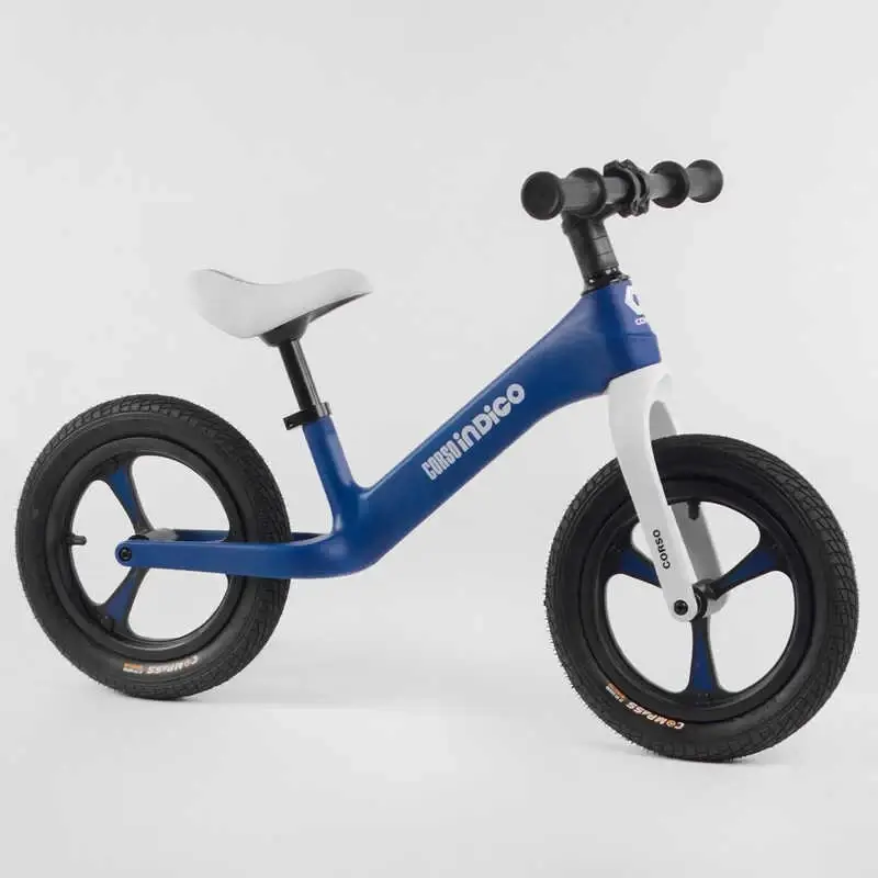 

Беговел 12’’ Corso Indigo D - 0881 (1) нейлоновая рама и вилка, надувные колеса