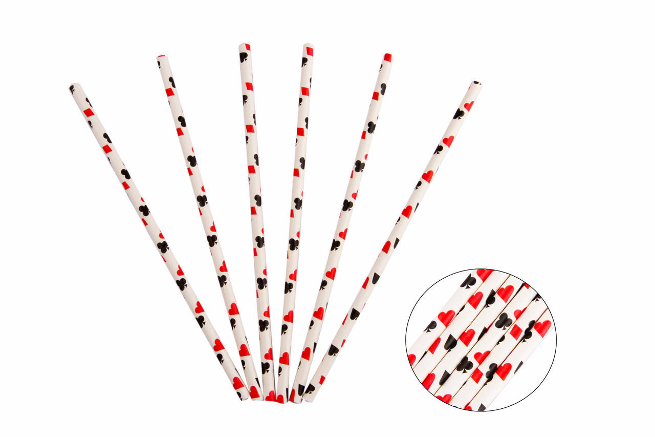 

Бумажная трубочка "Покер" (белая) 20 см 5 мм 25 шт, Белый