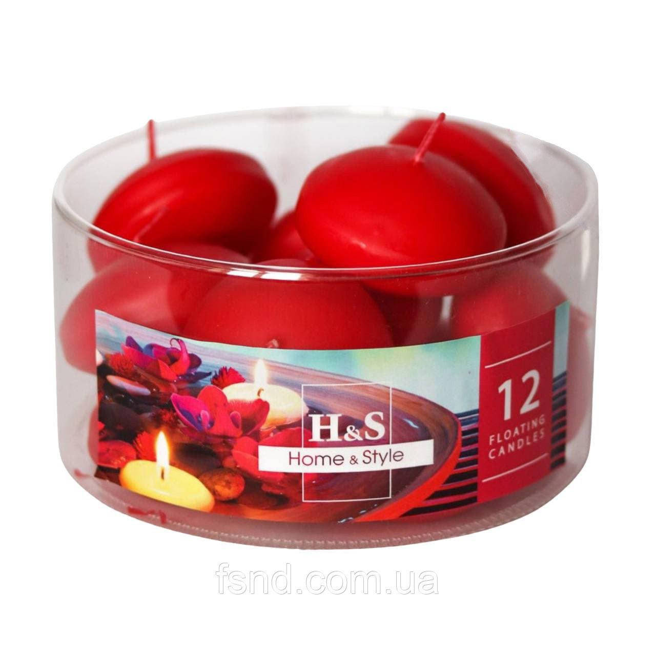 

Плаваючі свічки-таблетки Home&Style червоні (12 шт), Красный