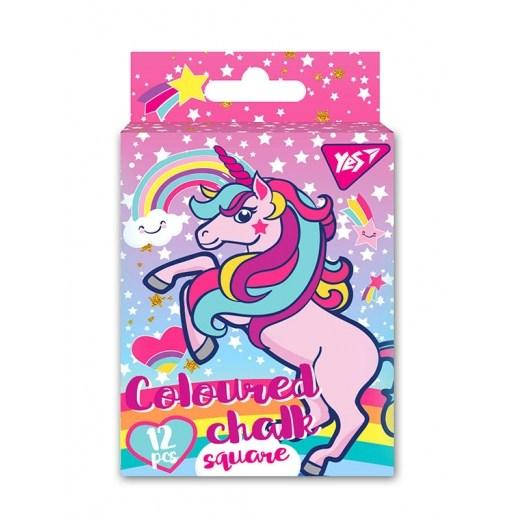 

Мел цветной 12шт Unicorn, квадратный