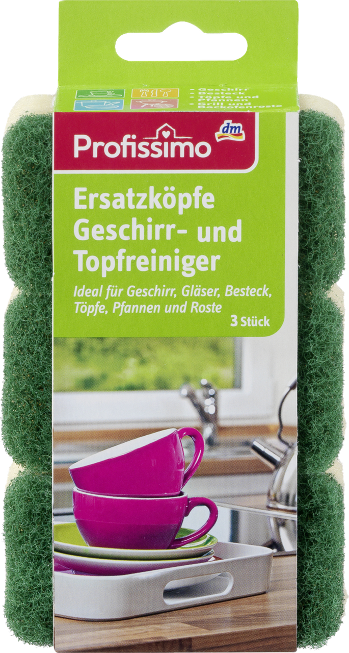 

Запасные мочалки для губки с держателем Profissimo Geschirr- und Topfschwämme, 3 шт.